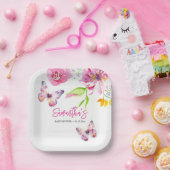 Blumenschmetterlingswaage Pappteller (Party)