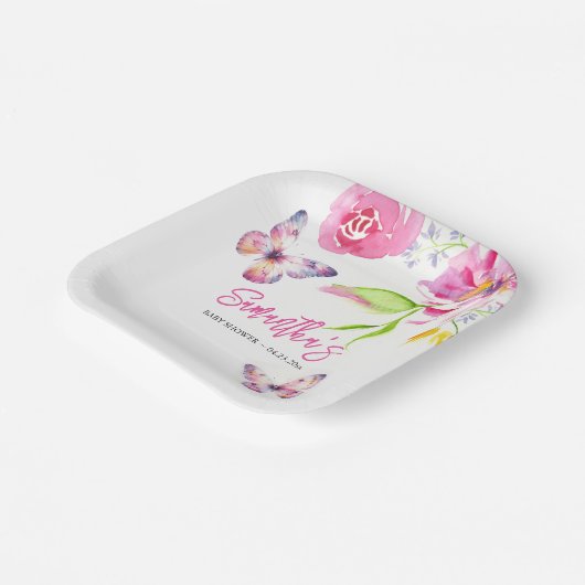 Blumenschmetterlingswaage Pappteller (Gewinkelt)