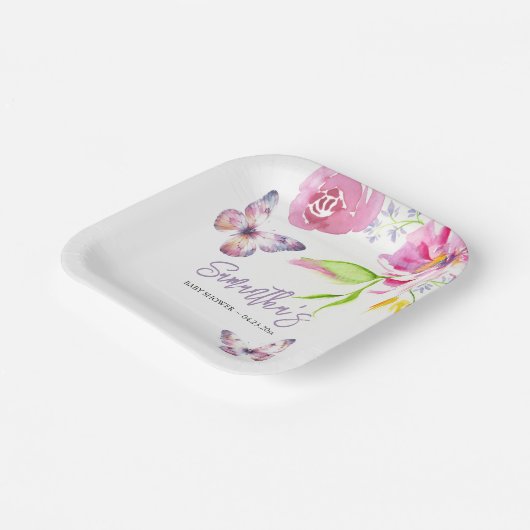 Blumenschmetterlingswaage Pappteller (Gewinkelt)