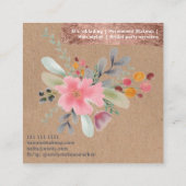 Blumenschminke Rose Quadratische Visitenkarte (Rückseite)