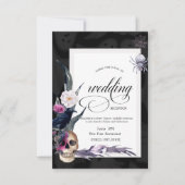 Blumenschmuck Halloween Hochzeitsessen Probe Einladung (Vorderseite)