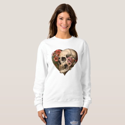 Blumenschmuck Herzdesign Sweatshirt (Vorne ganz)