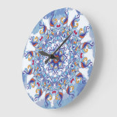 Blumenschmuck, künstlerisches Design. Große Wanduhr (Winkel)