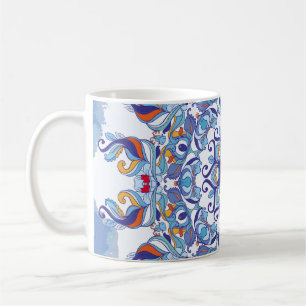 Blumenschmuck, künstlerisches Design. Kaffeetasse