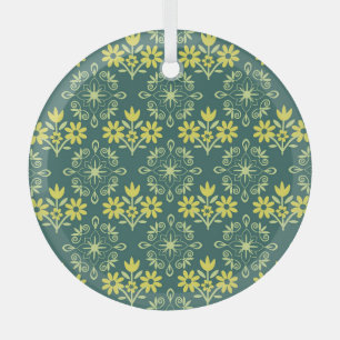 Blumenschmuck, nahtlos elegantes Muster. Ornament Aus Glas