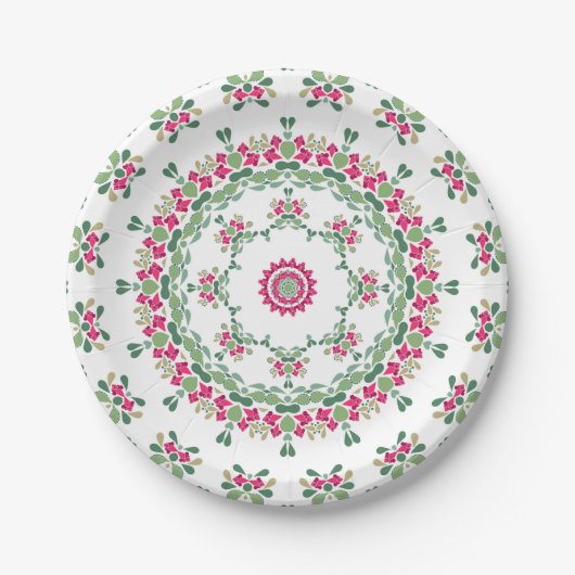 Blumenschmuck Pappteller (Vorderseite)