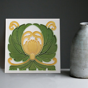 Blumenschmuck-Wanddekoration Art Nouveau Vintage D Fliese
