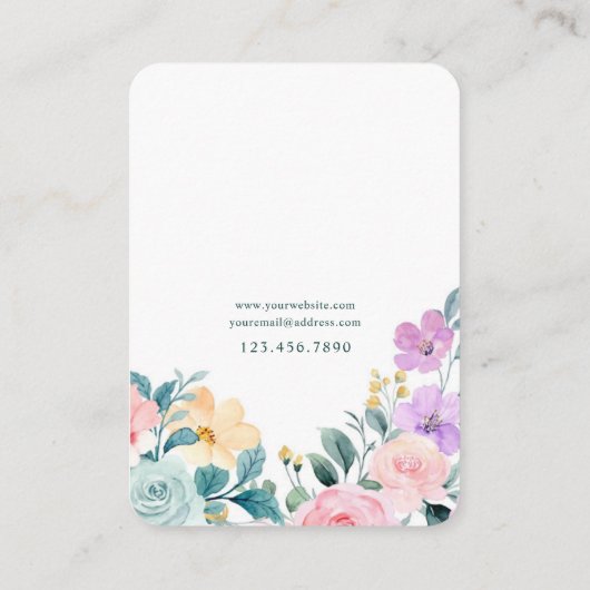 Blumenschmuckkarte des Frühlings Garden Visitenkarte (Rückseite)