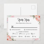 Blumenschönes bohfarbenes Rose Muster RSPV Einladungspostkarte (Vorne/Hinten)