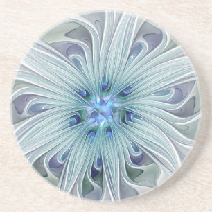 Blumenschönheit Abstrakte Moderne Blaue Pastellblu Getränkeuntersetzer