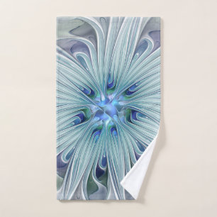 Blumenschönheit Abstrakte moderne blaue Pastellblu Handtuch