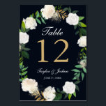 Blumenschrei Blush Navy Gold Hochzeitskarten Tischnummer<br><div class="desc">Hübsches Blütendesign,  Gold und Marinefarben. Matching Kollektion in unserem Little Bayleigh Store!</div>