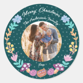 Blumenschrei Katzenkätzchen Grün Weihnachtsgebäck  Runder Aufkleber