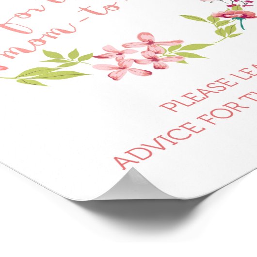 Blumenschreib-Ratschlag für das Mama-zu-Eins-Zeich Poster (Ecke)