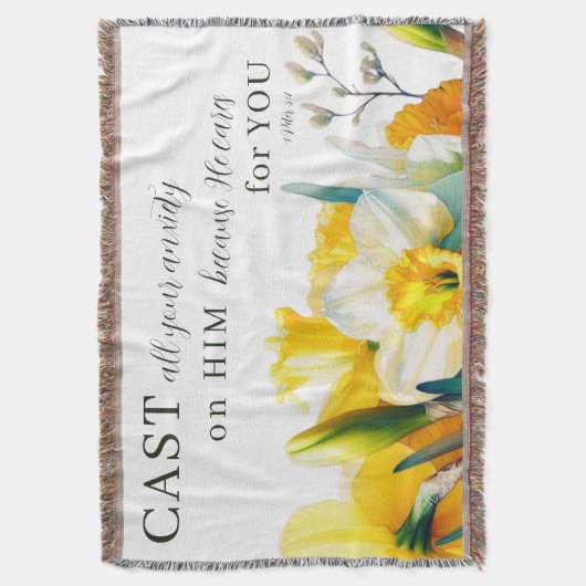 Blumenschrift 1 Peter 5:7 Decke (Vorderseite Vertikal)