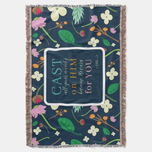 Blumenschrift 1 Peter 5:7 Decke (Vorderseite Vertikal)