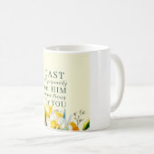 Blumenschrift 1 Peter 5:7 Kaffeetasse (VorderseiteRechts)