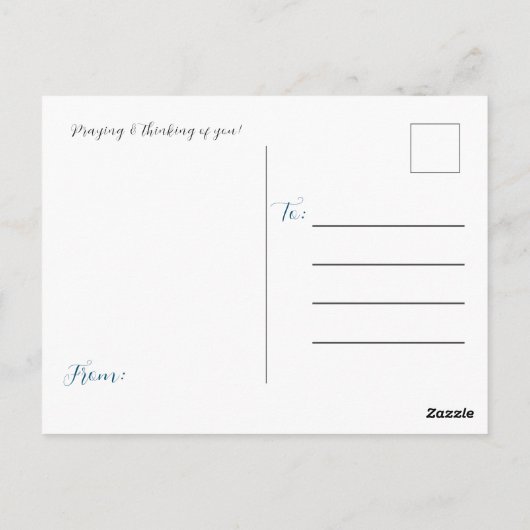 Blumenschrift 1 Peter 5:7 Postkarte (Rückseite)