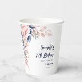 Blumenschrift 70. Geburtstagsparty Botanisches Skr Pappbecher (Rückseite)