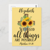 Blumenschrift Alles Mögliche Sonnenblumen Postkarte (Vorne/Hinten)