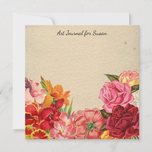 Blumenschrift Art Journal Valentine Tageszeitung Feiertagskarte (Vorderseite)