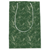 Blumenschrift auf dunkelgrün mittlere geschenktüte (Vorderseite)