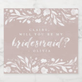 Blumenschrift auf meiner Bridesmaid-Flasche Schaumweinetikett (Einzelnes Label)