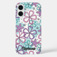 Blumenschrift - Blume mit Sternen und Markierungen