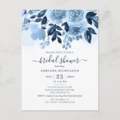 Blumenschrift Botanisches Brautparty Einladungspostkarte (Vorderseite)