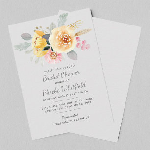 Blumenschrift Brautparty Watercolor Botanisch Mitteilungskarte