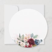 Blumenschrift Burgundy Botanische Moderne Hochzeit Einladung (Rückseite)