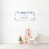 Blumenschrift Etwas Blue Brautparty Banner (Insitu)