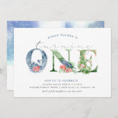 Blumenschrift für Wasserfarben - erste Einladung z (Vorne/Hinten)