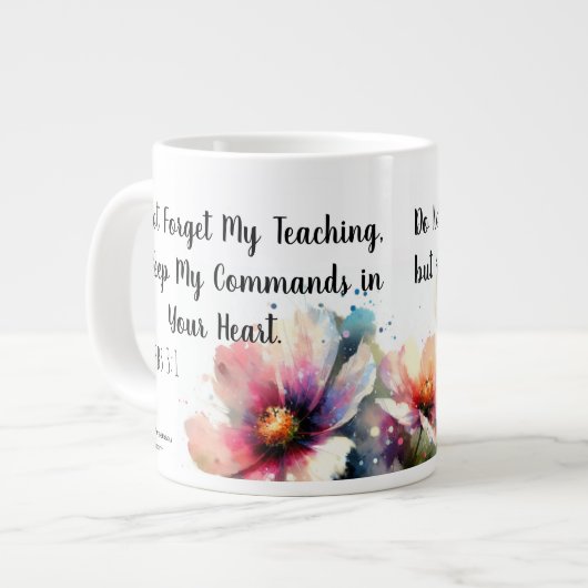 Blumenschrift Jumbo-Tasse (Vorderseite Links)