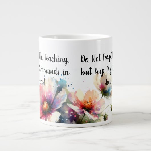 Blumenschrift Jumbo-Tasse (Vorderseite)