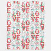 Blumenschrift - Nahtloses Muster 1 Fleecedecke (Vorderseite)