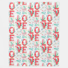 Blumenschrift - Nahtloses Muster 1 Fleecedecke