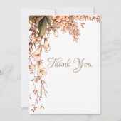 Blumenschrift Personalisiert Romantische Hochzeit Dankeskarte (Vorderseite)