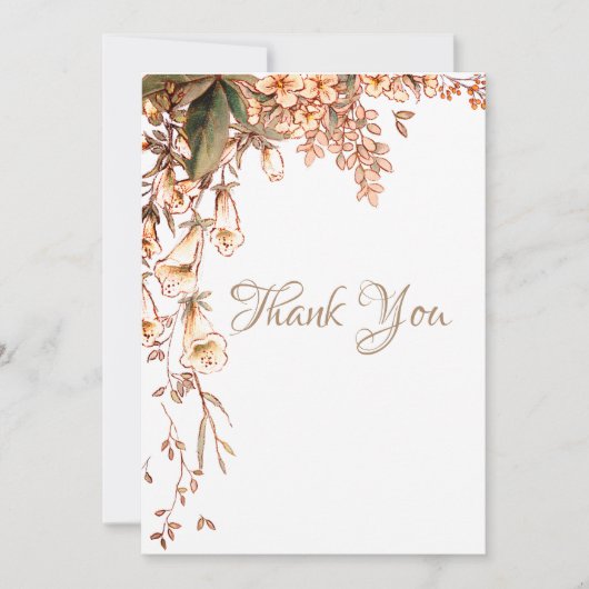 Blumenschrift Personalisiert Romantische Hochzeit Dankeskarte (Vorderseite)