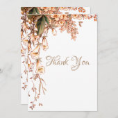 Blumenschrift Personalisiert Romantische Hochzeit Dankeskarte (Vorne/Hinten)