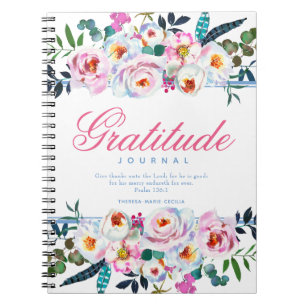 Blumenschrift Pink Dankesblatt Notizblock