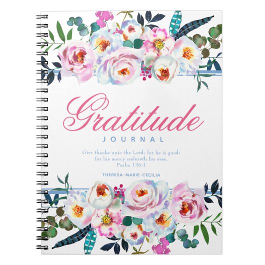 Blumenschrift Pink Dankesblatt Notizblock (Vorderseite)