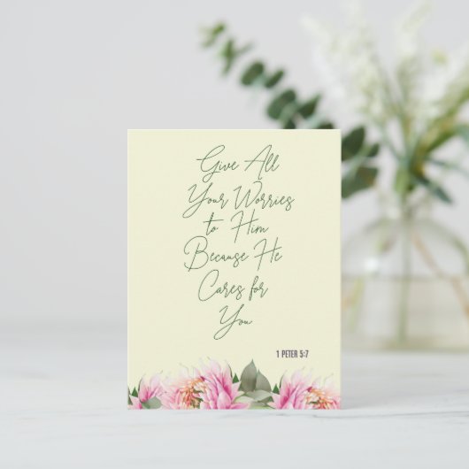 Blumenschrift Postkarte (Stehend Vorderseite)