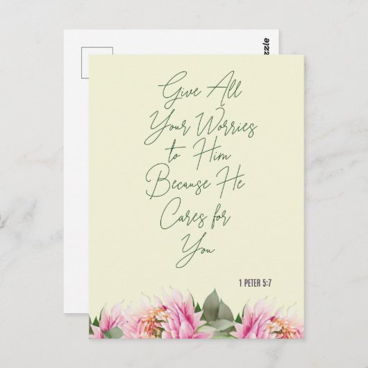 Blumenschrift Postkarte (Vorne/Hinten)