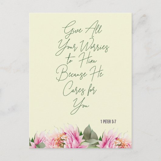 Blumenschrift Postkarte (Vorderseite)