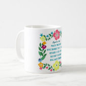 Blumenschrift Psalm 106:1 Kaffeetasse (Vorderseite Links)