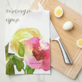 Blumenschrift Römer 8:28 Geschirrtuch (Viertel Falte)