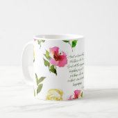 Blumenschrift Römer 8:28 Kaffeetasse (Vorderseite Links)