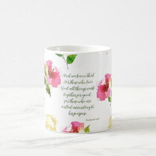 Blumenschrift Römer 8:28 Kaffeetasse