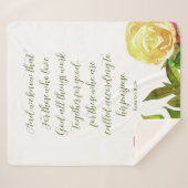 Blumenschrift Römer 8:28 Sherpadecke (Vorderseite (Horizontal))